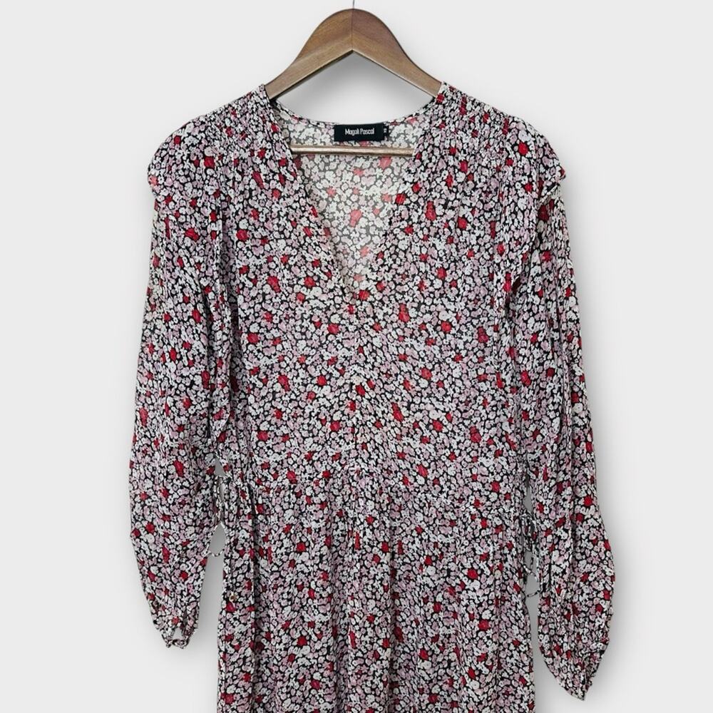 Anthropologie Magali Pascal Kazane Midi Dress Women’s Size XS Black Red Floral - Picture 4 of 15